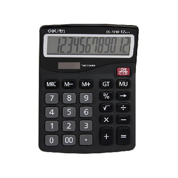 Deli 1210A Calculator - Dark Grey